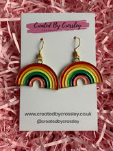 Load image into Gallery viewer, Large Rainbow Charm Earrings
