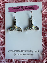 Load image into Gallery viewer, Gem Whale Tail Charm Earrings
