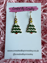 Load image into Gallery viewer, Christmas Tree Charm Earrings
