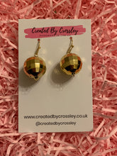 Load image into Gallery viewer, Gold Disco Ball Charm Earrings
