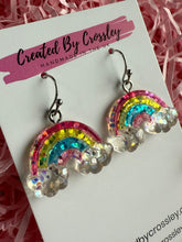 Load image into Gallery viewer, Glitter Rainbow Charm Earrings
