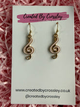 Load image into Gallery viewer, Treble Clef Charm Earrings
