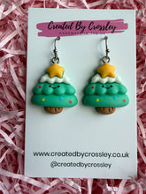 Load image into Gallery viewer, Chunky Happy Christmas Tree Charm Earrings
