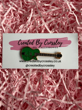 Load image into Gallery viewer, Green Guitar Pin Badge
