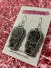 Load image into Gallery viewer, Black Coffin Resin Earrings
