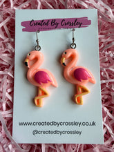 Load image into Gallery viewer, Flamingo Charm Earrings
