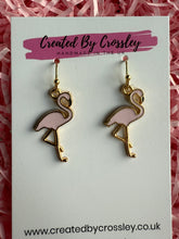 Load image into Gallery viewer, Light Pink Flamingo Charm Earrings
