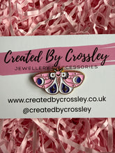 Load image into Gallery viewer, Pink Moth Butterfly Pin Badge
