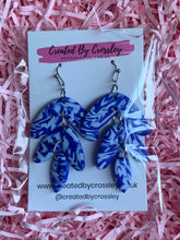 Load image into Gallery viewer, Blue Statement Clay Earrings
