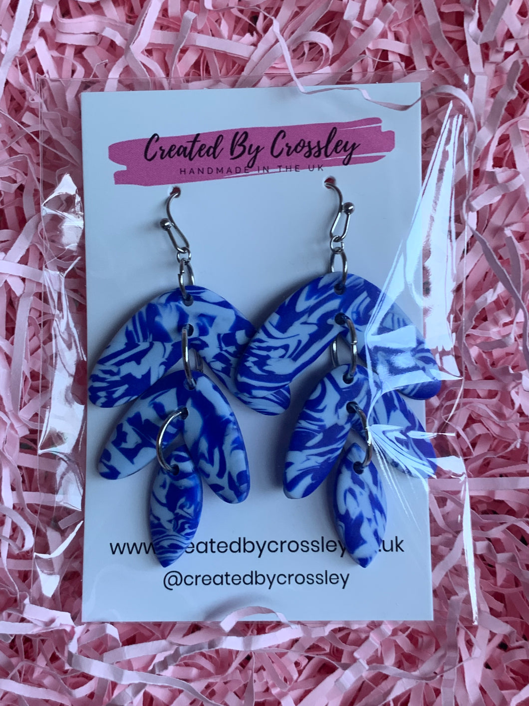 Blue Statement Clay Earrings