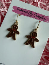 Load image into Gallery viewer, Gingerbread Man Charm Earrings
