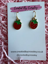 Load image into Gallery viewer, Strawberry Charm Earrings
