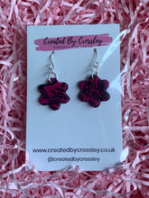Load image into Gallery viewer, Pink and Black Clay Earrings

