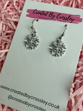 Load image into Gallery viewer, Mini Gem Snowflake Charm Earrings
