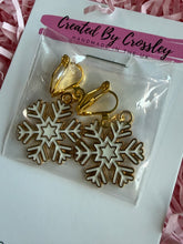 Load image into Gallery viewer, Snowflake Clip On Earrings
