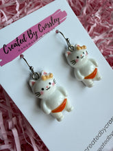 Load image into Gallery viewer, White Cat Charm Earrings
