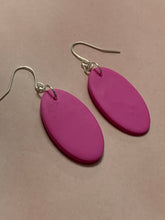 Load image into Gallery viewer, Pink Oval Clay Earrings
