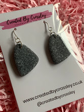 Load image into Gallery viewer, Sparkle Granite Grey Clay Earrings and Necklace
