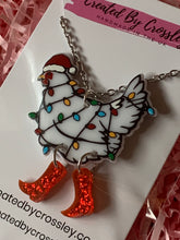 Load image into Gallery viewer, Christmas Chicken Charm Necklace
