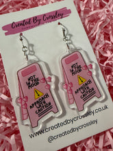 Load image into Gallery viewer, Approach with Caution Charm Earrings

