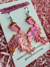 Load image into Gallery viewer, Festive Flamingo Charm Earrings
