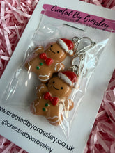 Load image into Gallery viewer, Chunky Gingerbread Man Clip On Earrings
