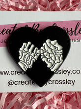 Load image into Gallery viewer, Heart Skeleton Pinky Promise Pin Badge
