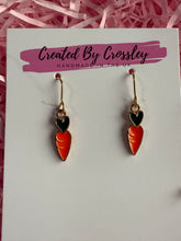 Load image into Gallery viewer, Heart Carrot Charm Earrings
