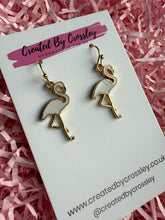 Load image into Gallery viewer, White Flamingo Charm Earrings
