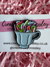 Load image into Gallery viewer, Teacup of Books Pin Badge
