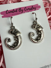Load image into Gallery viewer, Chameleon Lizard Charm Earrings
