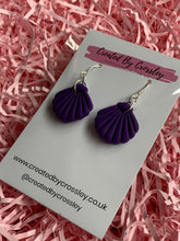 Load image into Gallery viewer, Purple Shell Clay Earrings
