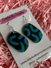 Load image into Gallery viewer, Black Blue Clay Earrings
