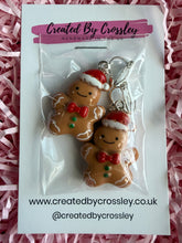 Load image into Gallery viewer, Chunky Gingerbread Man Clip On Earrings
