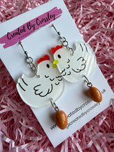 Load image into Gallery viewer, Chicken and Egg Charm Earrings
