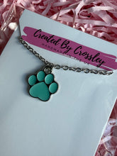 Load image into Gallery viewer, Light Blue Paw Print Charm Necklace
