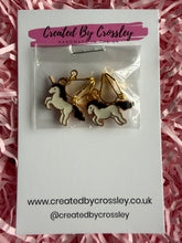 Load image into Gallery viewer, Black Unicorn Clip On Earrings
