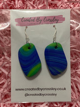 Load image into Gallery viewer, Blue and Green Clay Earrings
