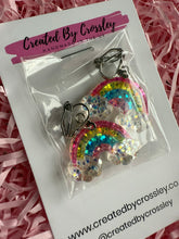 Load image into Gallery viewer, Glitter Rainbow Clip On Earrings

