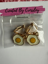 Load image into Gallery viewer, Mini Fried Egg Clip On Earrings
