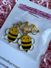 Load image into Gallery viewer, Bumble Bee Clip On Earrings
