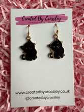 Load image into Gallery viewer, Black Cat Charm Earrings
