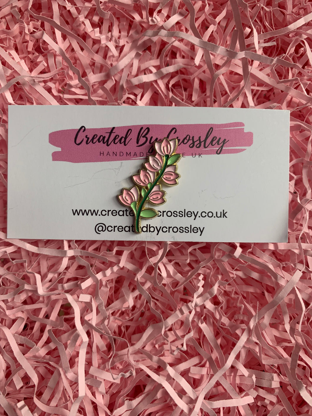 Pink Flower Pin Badge