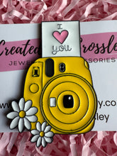 Load image into Gallery viewer, Yellow Polaroid Camera Pin Badge
