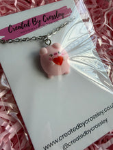Load image into Gallery viewer, Heart Pig Charm Necklace
