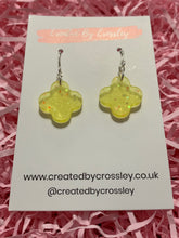 Load image into Gallery viewer, Yellow Glitter Resin Earrings
