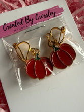 Load image into Gallery viewer, Pumpkin Clip On Earrings
