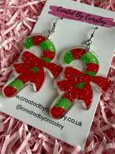 Load image into Gallery viewer, Large Candycane Charm Earrings
