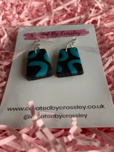 Load image into Gallery viewer, Black Blue Clay Earrings
