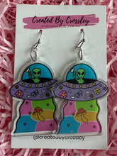 Load image into Gallery viewer, Alien Spaceship Charm Earrings

